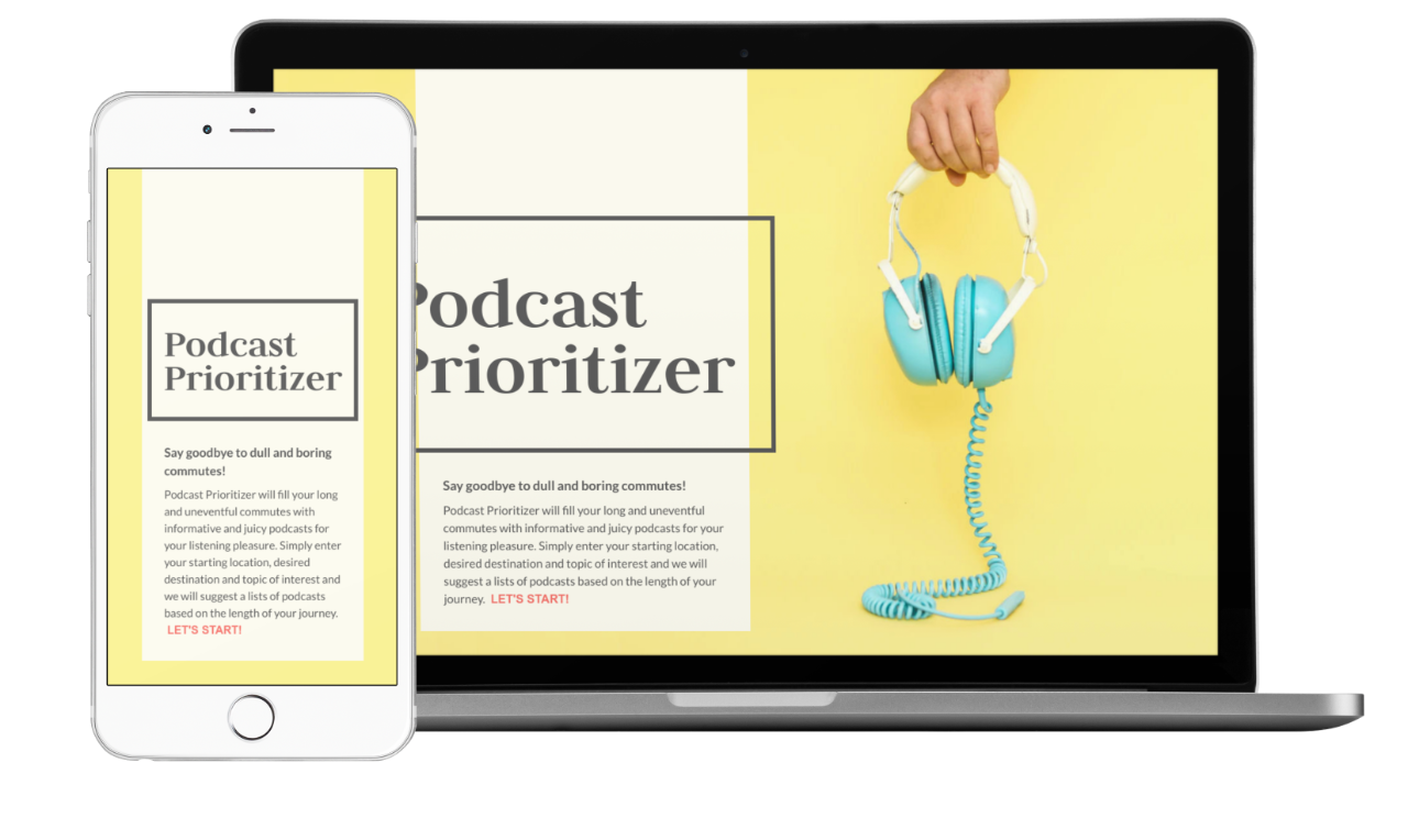 podcast prioritizer app landing page